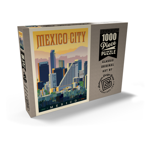 Mexico: Mexico City, Vintage Poster 1000 Puzzle Schachtel Ansicht2