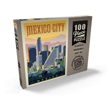 Mexico: Mexico City, Vintage Poster 100 Puzzle Schachtel Ansicht2