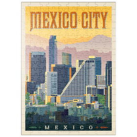Darstellung des Puzzle Motivs Mexiko: Mexiko-Stadt, Vintage Poster - Puzzleteile: 200