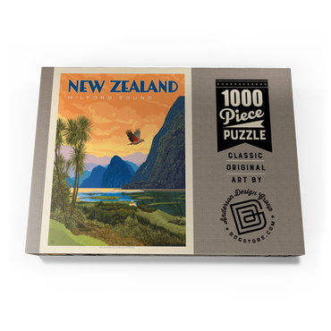 New Zealand: Milford Sound, Vintage Poster 1000 Puzzle Schachtel Ansicht3
