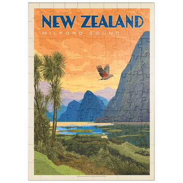 puzzleplate New Zealand: Milford Sound, Vintage Poster 100 Puzzle