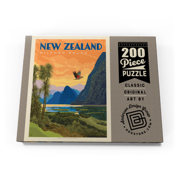 New Zealand: Milford Sound, Vintage Poster 200 Puzzle Schachtel Ansicht3