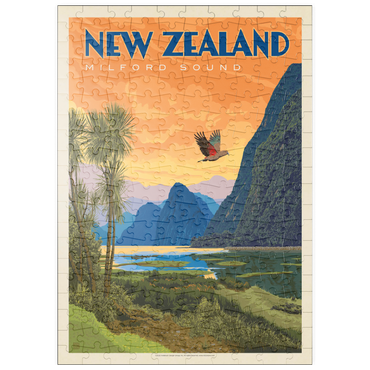 puzzleplate New Zealand: Milford Sound, Vintage Poster 200 Puzzle