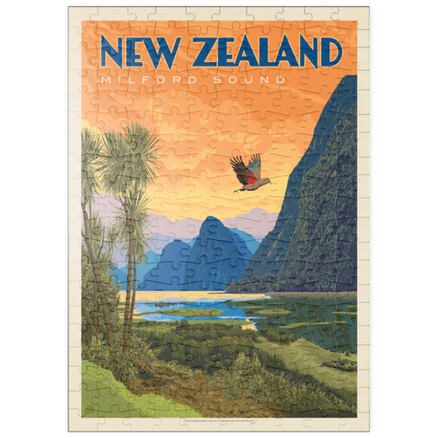 puzzleplate New Zealand: Milford Sound, Vintage Poster 200 Puzzle