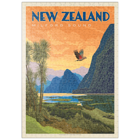 puzzleplate New Zealand: Milford Sound, Vintage Poster 500 Puzzle