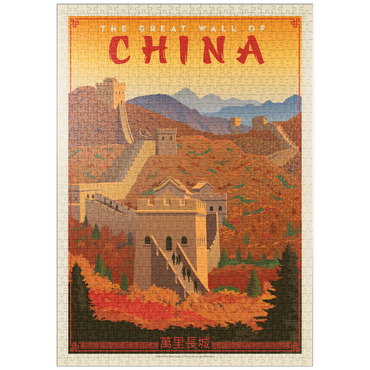 puzzleplate China: Great Wall, Vintage Poster 1000 Puzzle