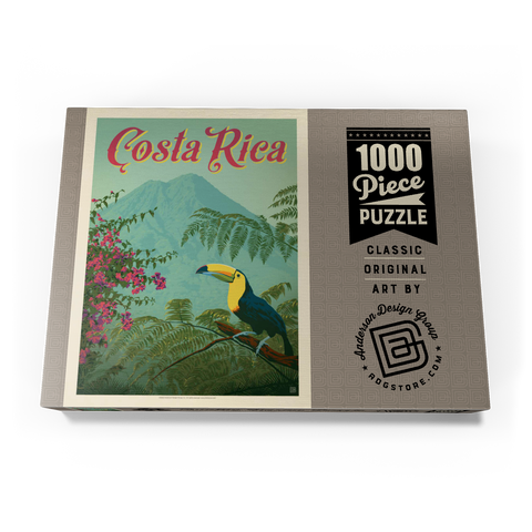 Costa Rica: Toucan in the jungle, Vintage Poster 1000 Puzzle Schachtel Ansicht3
