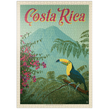 puzzleplate Costa Rica: Toucan in the jungle, Vintage Poster 1000 Puzzle
