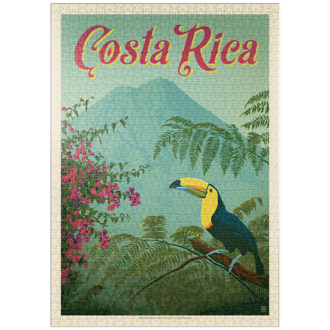 puzzleplate Costa Rica: Toucan in the jungle, Vintage Poster 1000 Puzzle