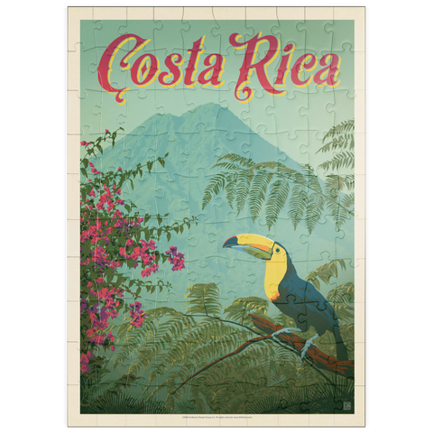 puzzleplate Costa Rica: Toucan in the jungle, Vintage Poster 100 Puzzle