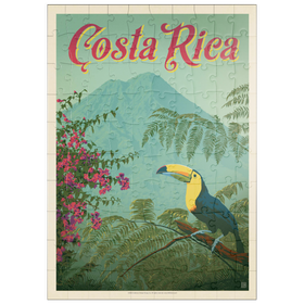 Darstellung des Puzzle Motivs Costa Rica: Toucan in the jungle, Vintage Poster - Puzzleteile: 100