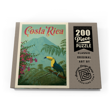 Costa Rica: Toucan in the jungle, Vintage Poster 200 Puzzle Schachtel Ansicht3