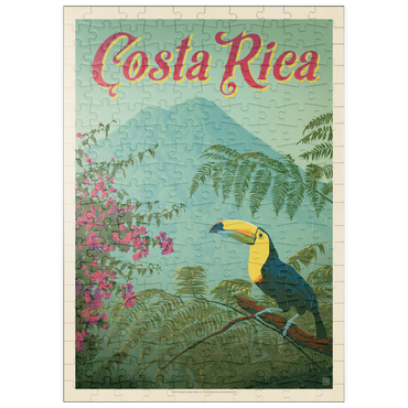 puzzleplate Costa Rica: Toucan in the jungle, Vintage Poster 200 Puzzle