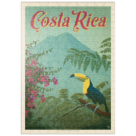 Darstellung des Puzzle Motivs Costa Rica: Toucan in the jungle, Vintage Poster - Puzzleteile: 200