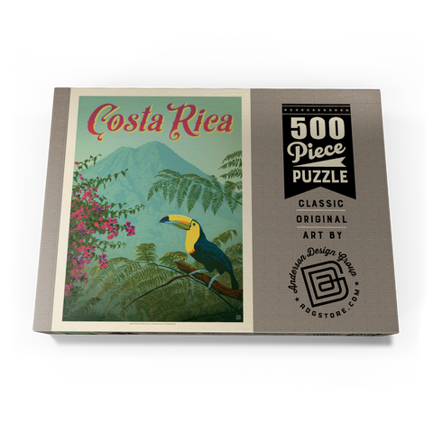 Costa Rica: Toucan in the jungle, Vintage Poster 500 Puzzle Schachtel Ansicht3