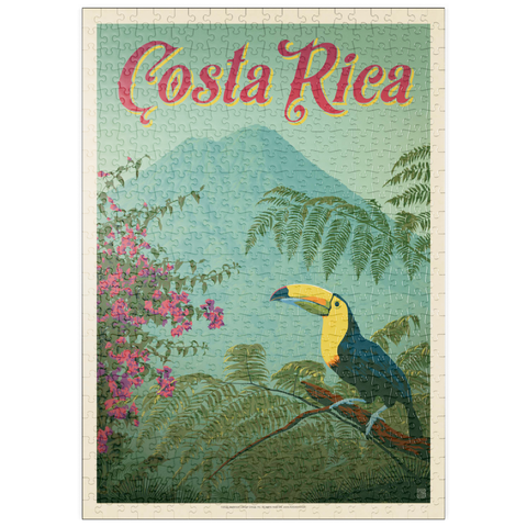 puzzleplate Costa Rica: Toucan in the jungle, Vintage Poster 500 Puzzle