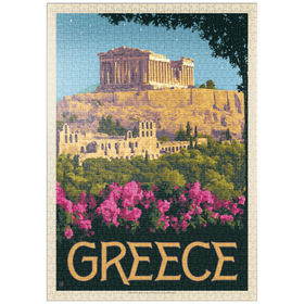 Darstellung des Puzzle-Motivs Griechenland: Der Parthenon, Vintage Poster – Puzzleteile: 1000