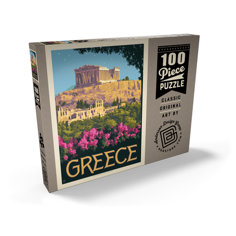 Greece: The Parthenon, Vintage Poster 100 Puzzle Schachtel Ansicht2