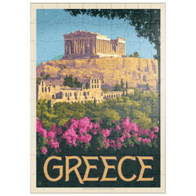 Darstellung des Puzzle Motivs Griechenland: Der Parthenon, Vintage Poster - Puzzleteile: 100