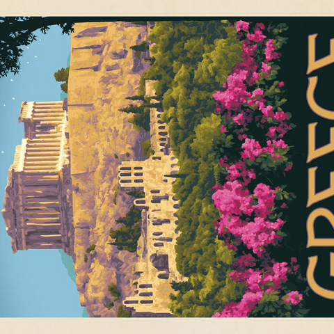 Greece: The Parthenon, Vintage Poster 500 Puzzle 3D Modell