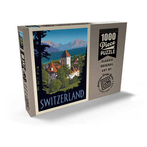 Switzerland, Vintage Travel Poster 1000 Puzzle Schachtel Ansicht2
