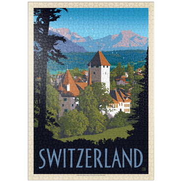 puzzleplate Switzerland, Vintage Travel Poster 1000 Puzzle