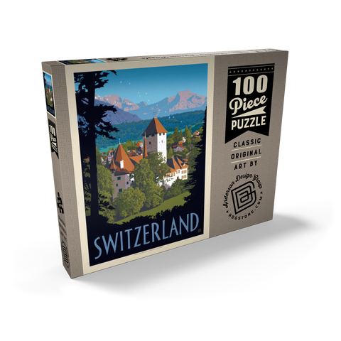 Switzerland, Vintage Travel Poster 100 Puzzle Schachtel Ansicht2