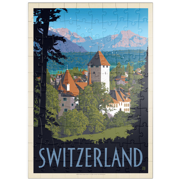 puzzleplate Switzerland, Vintage Travel Poster 100 Puzzle