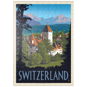Darstellung des Puzzle-Motivs Schweiz, Vintage Travel Poster – Puzzleteile: 200