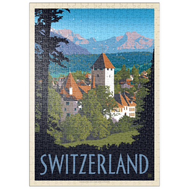 puzzleplate Switzerland, Vintage Travel Poster 500 Puzzle