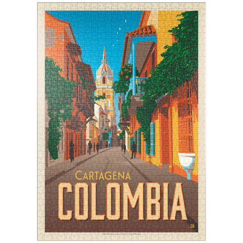 puzzleplate Colombia: Cartagena, Vintage Poster 1000 Puzzle