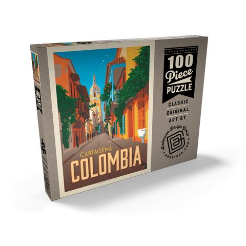 Colombia: Cartagena, Vintage Poster 100 Puzzle Schachtel Ansicht2