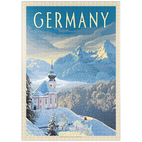 puzzleplate Germany: Bavarian Alps, Vintage Poster 1000 Puzzle