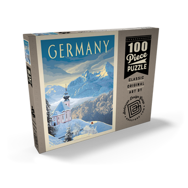 Germany: Bavarian Alps, Vintage Poster 100 Puzzle Schachtel Ansicht2