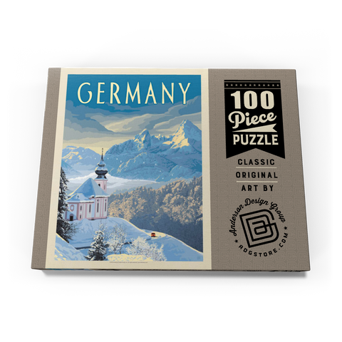 Germany: Bavarian Alps, Vintage Poster 100 Puzzle Schachtel Ansicht3