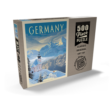 Germany: Bavarian Alps, Vintage Poster 500 Puzzle Schachtel Ansicht2