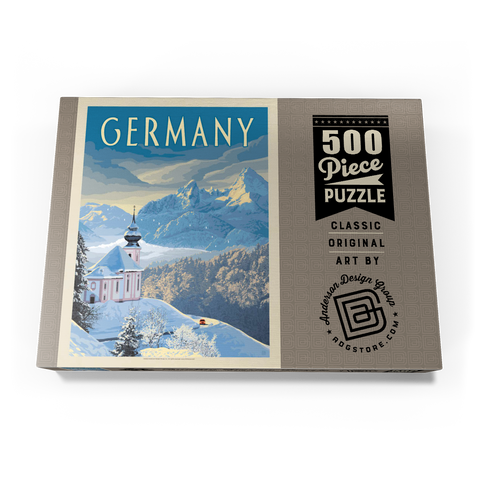 Germany: Bavarian Alps, Vintage Poster 500 Puzzle Schachtel Ansicht3