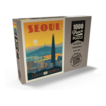 South Korea: Seoul, Vintage Poster 1000 Puzzle Schachtel Ansicht2