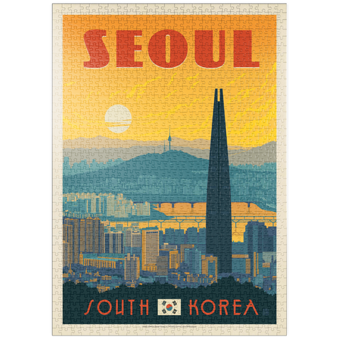 puzzleplate South Korea: Seoul, Vintage Poster 1000 Puzzle