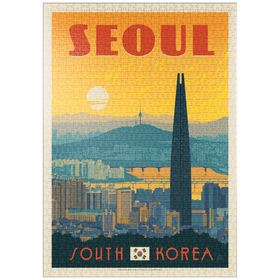 Darstellung des Puzzle Motivs Südkorea: Seoul, Vintage Poster - Puzzleteile: 1000