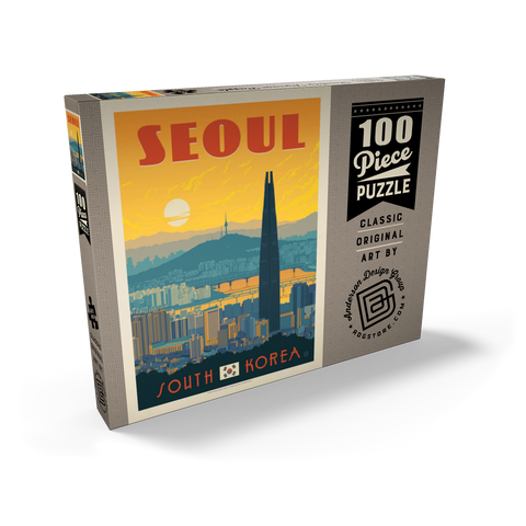 South Korea: Seoul, Vintage Poster 100 Puzzle Schachtel Ansicht2