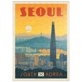 Darstellung des Puzzle-Motivs Südkorea: Seoul, Vintage Poster – Puzzleteile: 100