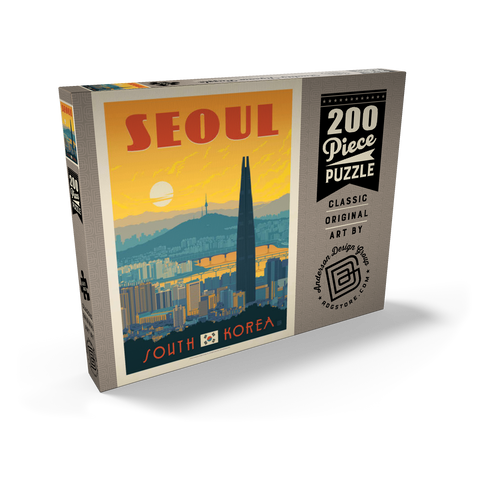 South Korea: Seoul, Vintage Poster 200 Puzzle Schachtel Ansicht2