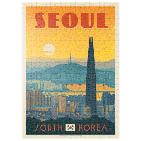puzzleplate South Korea: Seoul, Vintage Poster 500 Puzzle