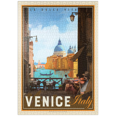 puzzleplate Italy, Venice: La Dolce Vita, Vintage Poster 1000 Puzzle