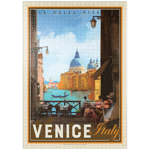 puzzleplate Italy, Venice: La Dolce Vita, Vintage Poster 1000 Puzzle