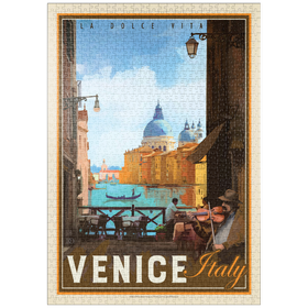 Darstellung des Puzzle Motivs Italien, Venedig: La Dolce Vita, Vintage Poster - Puzzleteile: 1000