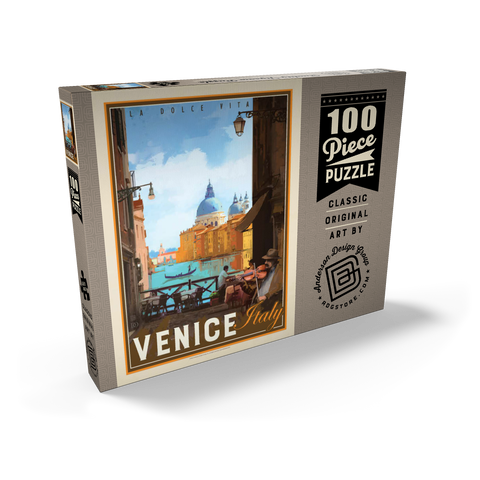 Italy, Venice: La Dolce Vita, Vintage Poster 100 Puzzle Schachtel Ansicht2
