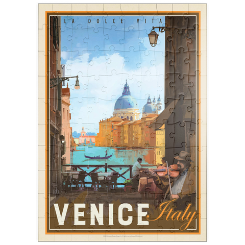 puzzleplate Italy, Venice: La Dolce Vita, Vintage Poster 100 Puzzle