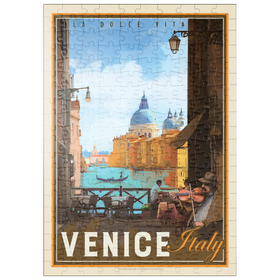 Darstellung des Puzzle Motivs Italien, Venedig: La Dolce Vita, Vintage Poster - Puzzleteile: 200